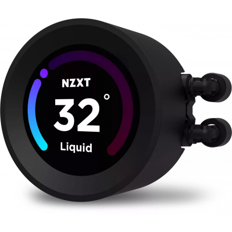 NZXT Kraken Elite 280 - Processor liquid cooling system - with LCD display - (for: AM4, LGA1200, LGA1700, AM5, LGA115x Socket) - copper - 140 mm - matte black - 5