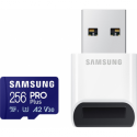 Samsung PRO Plus MB-MD256SB - Flash memory card - 256 GB - A2  /  Video Class V30  /  UHS-I U3  /  Class10 - microSDXC UHS-I - blue