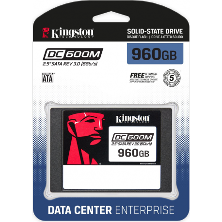 Kingston DC600M - SSD - Mixed Use - encrypted - 960 GB - internal - 2.5" - SATA 6Gb / s - 256-bit AES - Self-Encrypting Drive (SED) - 2