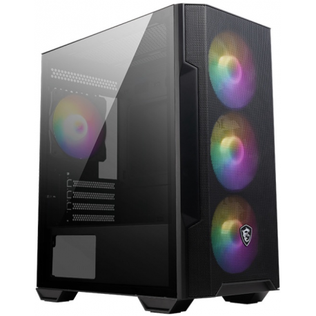 MSI MAG FORGE M100R - Tower - ATX - windowed side panel (tempered glass) - no power supply (ATX) - USB / Audio - 0