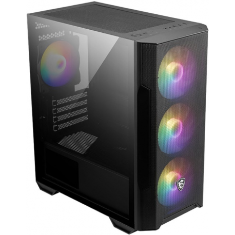 MSI MAG FORGE M100R - Tower - ATX - windowed side panel (tempered glass) - no power supply (ATX) - USB / Audio - 1