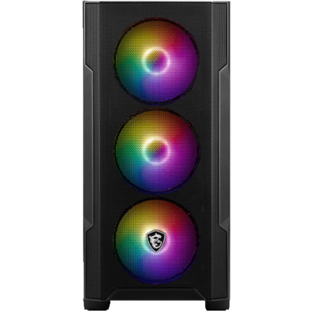 MSI MAG FORGE M100R - Tower - ATX - windowed side panel (tempered glass) - no power supply (ATX) - USB / Audio - 3
