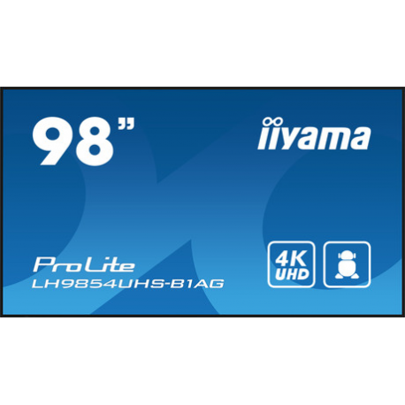 Iiyama LH9854UHS-B1AG - 98" Diagonal Class LH54 Series LED-backlit LCD display - interactive digital signage - with built-in SoC media player - 4K UHD (2160p) 3840 x 2160 - 0