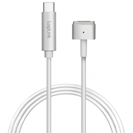 LogiLink - USB cable - USB-C (M) to MagSafe 2 (M) - 1.8 m - silver - for Apple MacBook Air (Early 2014, Early 2015, Mid 2012, Mid 2013, Mid 2014); MacBook Pro (Early 2013, Early 2015, Late 2012, Late 2013, Mid 2014, Mid 2015) - 0