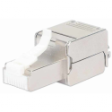 Intellinet Modular Plug Cat6a 10G Shielded Toolless RJ45 Modular Field Termination Plug, For Easy and Quick High-quality Cable Assembly in the Field, STP, for Solid & Stranded Wire, Gold-plated Contacts, Metal Housing - Network connector - RJ-45 (M) - STP - CAT 6a - IEEE 802.3bt