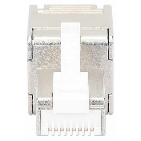 Intellinet Modular Plug Cat6a 10G Shielded Toolless RJ45 Modular Field Termination Plug, For Easy and Quick High-quality Cable Assembly in the Field, STP, for Solid & Stranded Wire, Gold-plated Contacts, Metal Housing - Network connector - RJ-45 (M) - STP - CAT 6a - IEEE 802.3bt - 2