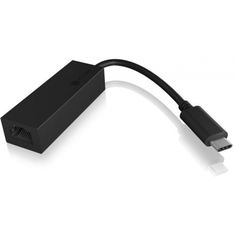 ICY BOX IB-LAN100-C3 - Network adapter - USB-C 3.0 - Gigabit Ethernet x 1 - black - 1