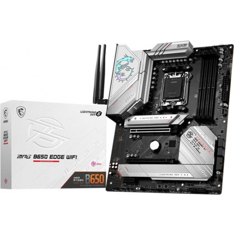 MSI MPG B650 EDGE WIFI - Motherboard - ATX - Socket AM5 - AMD B650 Chipset - USB 3.2 Gen 1, USB 3.2 Gen 2, USB-C Gen 2x2, USB-C 3.2 Gen2 - 2.5 Gigabit LAN, Wi-Fi 6, Bluetooth - onboard graphics (CPU required) - HD Audio (8-channel) - 4