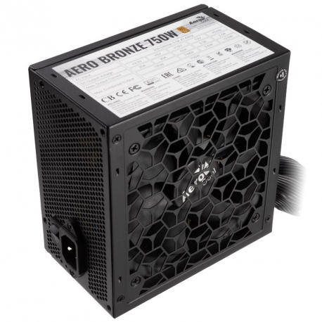 AeroCool AERO BRONZE 750W - Power supply (internal) - ATX12V 2.52 - 80 PLUS Bronze - AC 200-240 V - 750 Watt - active PFC - matte black - 4