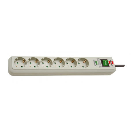 Brennenstuhl Eco-Line - Surge protector - output connectors: 6 - PC grey - 0