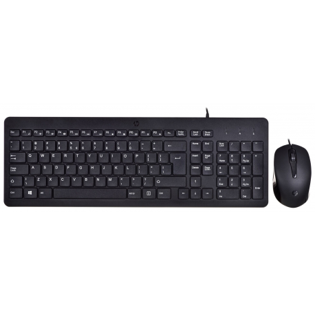 HP 150 - Keyboard and mouse set - USB - black - for HP 21, 22, 24, 27; Pavilion 24, 27, TP01; Pavilion Laptop 13, 14, 15 - 0