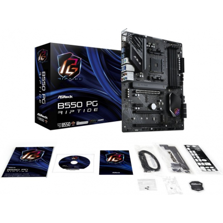 ASRock B550 PG Riptide - Motherboard - ATX - Socket AM4 - AMD B550 Chipset - USB-C Gen2, USB 3.2 Gen 1, USB 3.2 Gen 2 - 2.5 Gigabit LAN - onboard graphics (CPU required) - HD Audio (8-channel) - 9