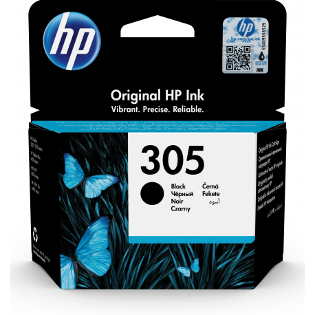 HP 305 - 2 ml - black - original - ink cartridge - for Deskjet 1255, 23XX, 27XX, 41XX; DeskJet Plus 41XX; Envy 60XX, 64XX; ENVY Pro 64XX - 0