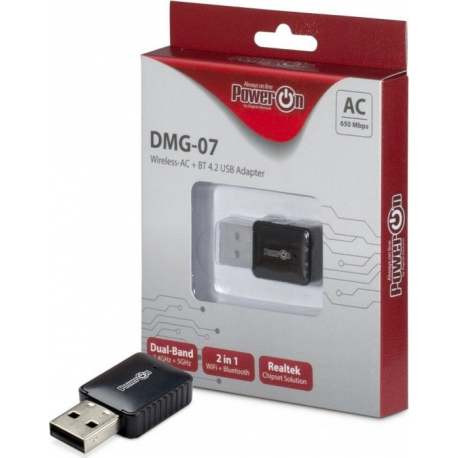 Inter-Tech DMG-07 - Network adapter - USB 2.0 - 802.11ac, Bluetooth 4.2 - 0