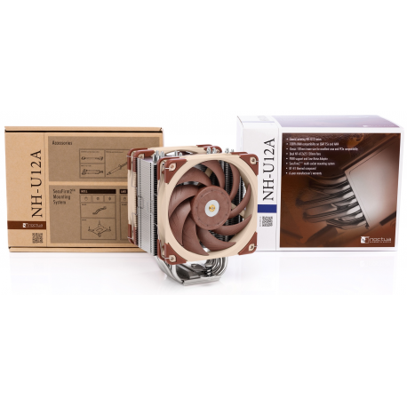 Noctua NH-U12 series NH-U12A - Processor cooler - (for: LGA1156, AM2, AM2+, AM3, LGA1155, AM3+, LGA2011, FM1, FM2, LGA1150, FM2+, LGA1151, AM4, LGA2066, LGA1200) - aluminium and copper - 120 mm - for P / N: 0-761345-80102-7 - 3