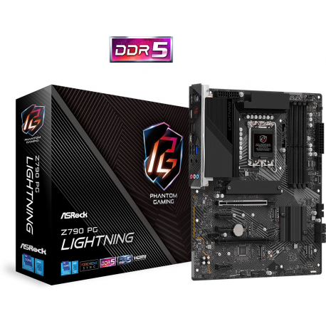 ASRock Z790 PG Lightning - Motherboard - ATX - LGA1700 Socket - Z790 Chipset - USB 3.2 Gen 1, USB 3.2 Gen 2, USB-C 3.2 Gen 2x2, USB-C 3.2 Gen 1 - 2.5 Gigabit LAN - onboard graphics (CPU required) - HD Audio (8-channel) - 5