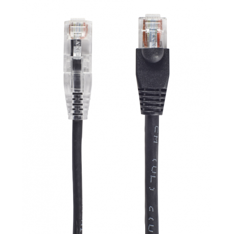 Black Box Slim-Net - Patch cable - RJ-45 (M) to RJ-45 (M) - 1.22 m - UTP - CAT 6 - booted, molded, stranded - black - 1