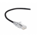 Black Box Slim-Net - Patch cable - RJ-45 (M) to RJ-45 (M) - 2.13 m - UTP - CAT 6 - booted, molded, stranded - black