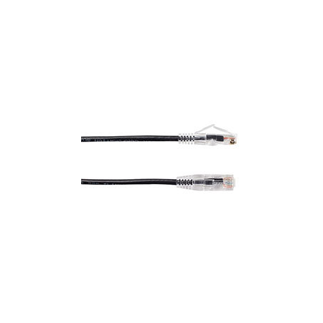 Black Box Slim-Net 28 AWG - Patch cable - RJ-45 (M) to RJ-45 (M) - 3 m - UTP - CAT 6 - booted, molded, stranded - black - 2