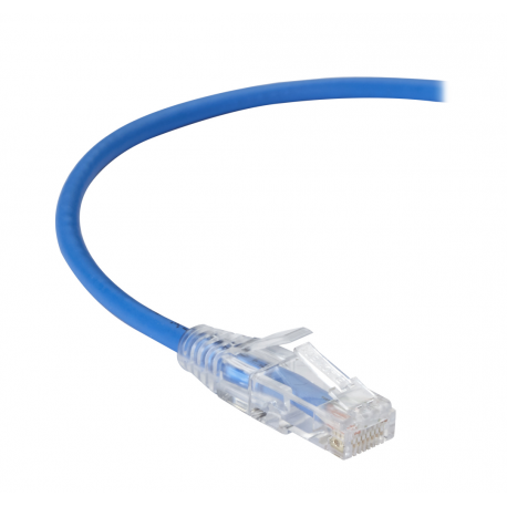 Black Box Slim-Net 28 AWG - Patch cable - RJ-45 (M) to RJ-45 (M) - 3 m - UTP - CAT 6 - booted, molded, stranded - blue - 2