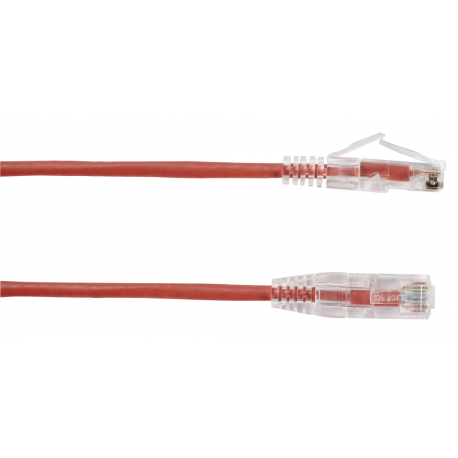 Black Box Slim-Net - Patch cable - RJ-45 (M) to RJ-45 (M) - 90 cm - UTP - CAT 6 - booted, molded, stranded - red - 1