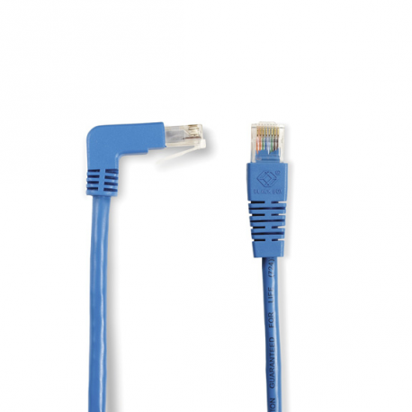 Black Box CAT6 Down to Straight - Patch cable - RJ-45 (M) to RJ-45 (M) - 91 cm - UTP - CAT 6 - 180° connector, 90° connector, molded, stranded - blue - 0