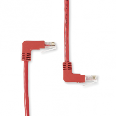 Black Box SpaceGAIN Down to Up - Patch cable - RJ-45 (M) to RJ-45 (M) - 30 cm - UTP - CAT 6 - 90° connector, angled, stranded - red - 0