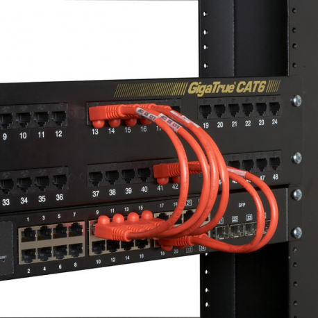 Black Box SpaceGAIN Reduced-Length - Patch cable - RJ-45 (M) to RJ-45 (M) - 22.9 cm - CAT 6 - booted, snagless, stranded - grey - 3