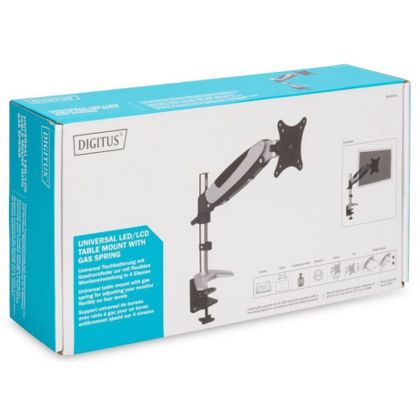 DIGITUS DA-90351 - Mounting kit (desk clamp mount, spring arm) - for LCD display - screen size: 17"-27" - desktop - 2