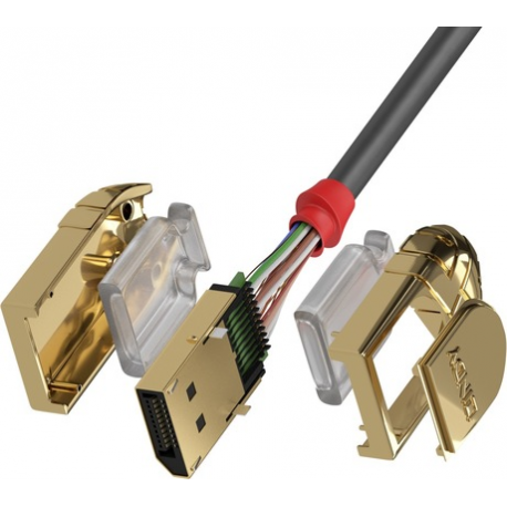 Lindy Gold Line - DisplayPort cable - DisplayPort (M) to DisplayPort (M) - DisplayPort 1.2 - 15 m - 4K support - grey - 1