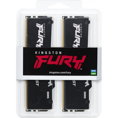 Kingston FURY Beast - DDR5 - kit - 128 GB: 4 x 32 GB - DIMM 288-pin - 5200 MHz  /  PC5-41600 - CL40 - 1.25 V - on-die ECC - 1