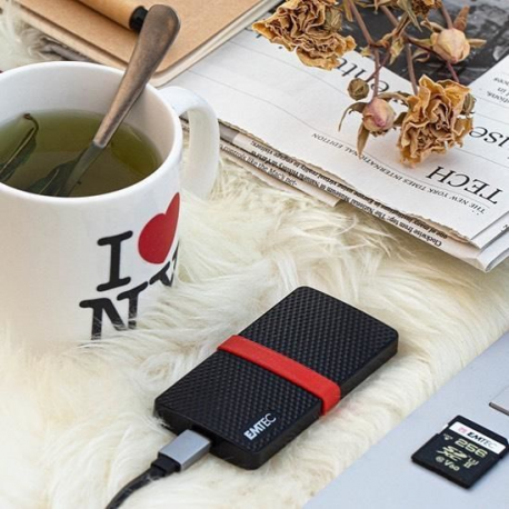 EMTEC SSD Power Plus X200 - SSD - 1 TB - external (portable) - USB 3.1 Gen 1 (USB-C connector) - 1