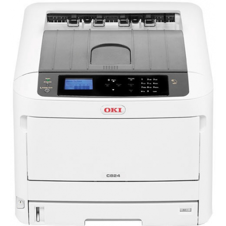 OKI C824dn - Printer - colour - Duplex - LED - A3 - 1200 x 600 dpi - up to 26 ppm (mono)  /  up to 26 ppm (colour) - capacity: 400 sheets - USB 2.0, Gigabit LAN, USB 2.0 host - 0