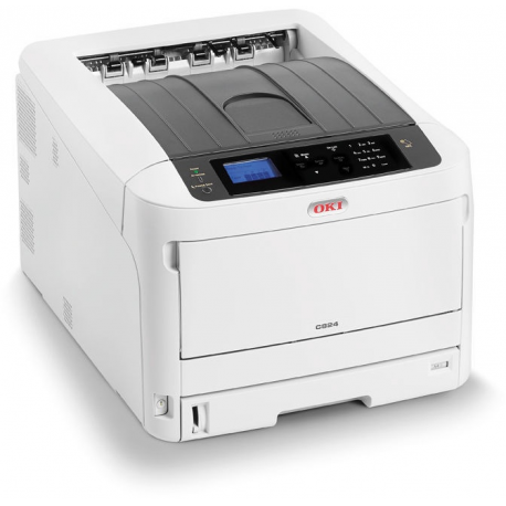 OKI C824dn - Printer - colour - Duplex - LED - A3 - 1200 x 600 dpi - up to 26 ppm (mono)  /  up to 26 ppm (colour) - capacity: 400 sheets - USB 2.0, Gigabit LAN, USB 2.0 host - 1