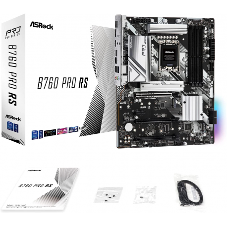 ASRock B760 PRO RS - Motherboard - ATX - LGA1700 Socket - B760 Chipset - USB 3.2 Gen 1, USB 3.2 Gen 2, USB-C 3.2 Gen2 - 2.5 Gigabit LAN - onboard graphics (CPU required) - HD Audio (8-channel) - 0