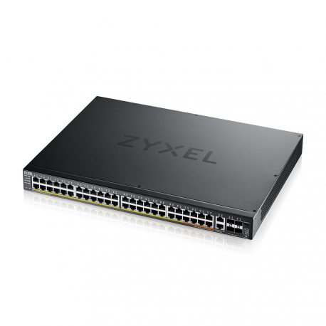 Zyxel XGS2220 Series XGS2220-54FP - Switch - L3 access, NebulaFLEX Cloud, 960 W - Managed - 48 x Gigabit Ethernet + 6 x 10 Gigabit (uplink) - desktop, rack-mountable - PoE++ (960 W) - 0