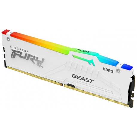 Kingston FURY Beast RGB - DDR5 - module - 32 GB - DIMM 288-pin - 6000 MHz / PC5-48000 - CL36 - 1.35 V - unbuffered - on-die ECC - white - 1