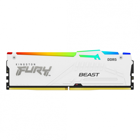 Kingston FURY Beast RGB - DDR5 - module - 32 GB - DIMM 288-pin - 2600 MHz / PC5-41600 - CL40 - 1.25 V - unbuffered - on-die ECC - white - 0