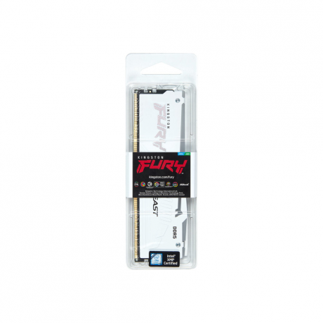 Kingston FURY Beast RGB - DDR5 - module - 32 GB - DIMM 288-pin - 2600 MHz / PC5-41600 - CL40 - 1.25 V - unbuffered - on-die ECC - white - 2