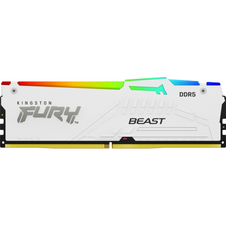 Kingston FURY Beast RGB - DDR5 - kit - 64 GB: 2 x 32 GB - DIMM 288-pin - 5600 MHz  /  PC5-44800 - CL40 - 1.25 V - unbuffered - on-die ECC - white - 2