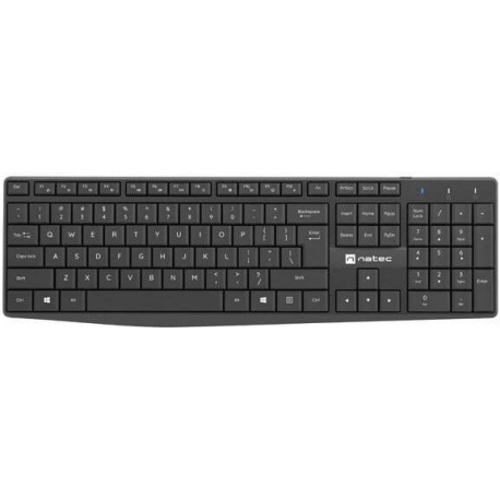 Natec Squid - Keyboard and mouse set - 2in1 - wireless - 2.4 GHz - US - black - 2