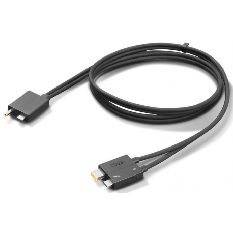Lenovo Split Cable - Thunderbolt cable - USB-C / power DC jack to 24 pin USB-C, Slim Tip - Thunderbolt 4 - 70 cm - black - for ThinkCentre M75t Gen 2 11W5 - 0
