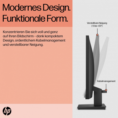 HP P24 G5 - P-Series - LED monitor - 23.8" - 1920 x 1080 Full HD (1080p) @ 75 Hz - IPS - 250 cd / m² - 1000:1 - 5 ms - HDMI, VGA, DisplayPort - black - 9