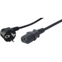 LogiLink - Power cable - IEC 60320 C13 to CEE 7 / 7 (M) - AC 250 V - 3 m - 90° connector - black