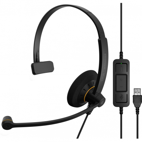 EPOS I SENNHEISER IMPACT SC 30 USB ML - Headset - on-ear - wired - USB - black with orange colour highlights - 8