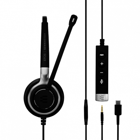EPOS I SENNHEISER IMPACT SC 635 USB-C - Headset - on-ear - wired - 3.5 mm jack, USB-C - black, silver - 3