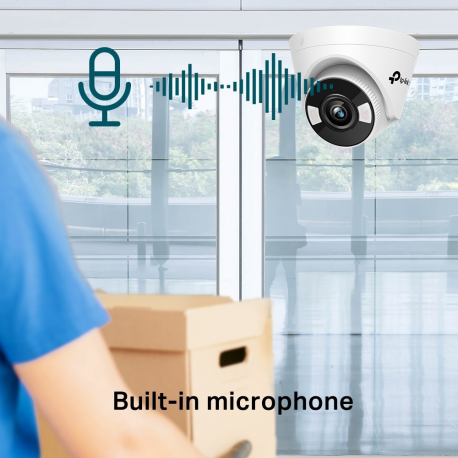 TP-Link VIGI C430 V1 - Network surveillance camera - pan / tilt - turret - colour (Day&Night) - 3 MP - 2304 x 1296 - M12 mount - fixed focal - audio - LAN 10 / 100 - H.265+, H.265, H.264+, H.264 - DC 12 V / PoE - 4