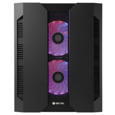 Chieftronic M2 - Cube - micro ATX - windowed side panel (tempered glass) - no power supply (ATX) - black - USB/Audio - 3