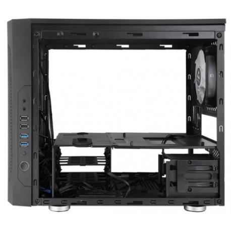 Chieftronic M2 - Cube - micro ATX - windowed side panel (tempered glass) - no power supply (ATX) - black - USB/Audio - 7