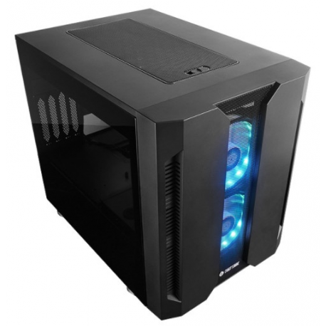 Chieftronic M2 - Cube - micro ATX - windowed side panel (tempered glass) - no power supply (ATX) - black - USB/Audio - 8